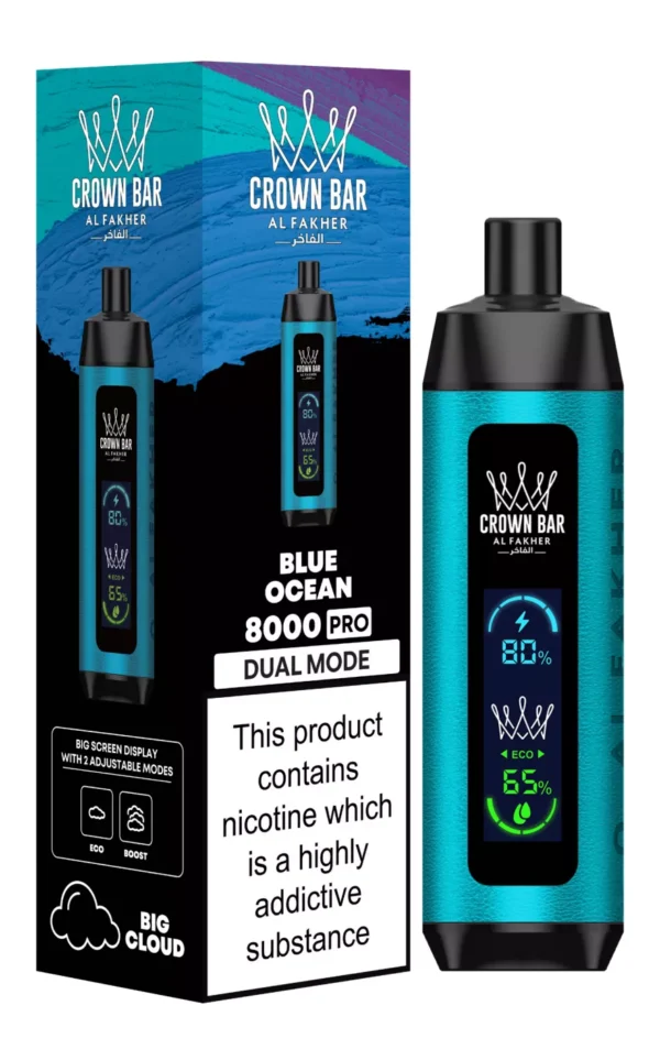 Al Fakher Crown Bar Big Cloud 8000 Pro Dual Mode Full Screen Low Nicotină Reîncărcabil Vapes Pen vrac Cumpărați cu ridicata - Stoc de depozit european - JumpVape - 12