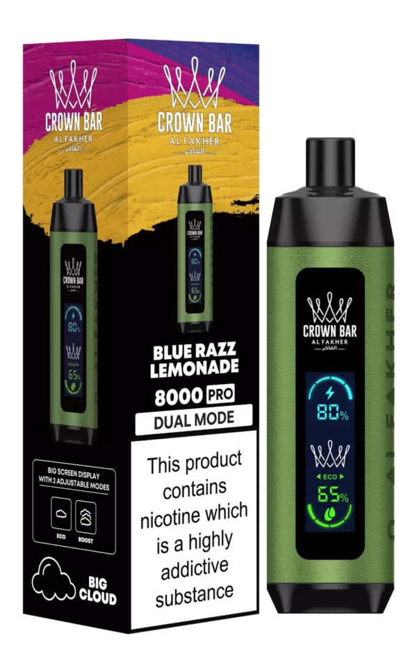 Al Fakher Crown Bar Big Cloud 8000 Pro Dual Mode Full Screen Low Nicotină Reîncărcabil Vapes Pen vrac Cumpărați cu ridicata - Stoc de depozit european - JumpVape - 11