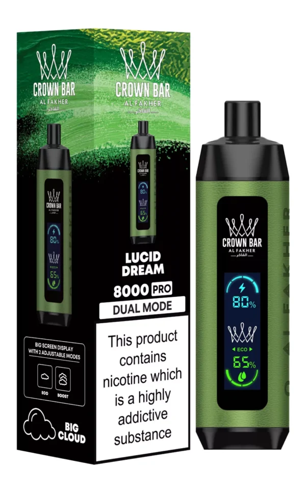 Al Fakher Crown Bar Big Cloud 8000 Pro Dual Mode Full Screen Low Nicotina Reincarable Vapes Pen vrac Cumpărați cu ridicata - Stoc de depozit european - JumpVape - 5