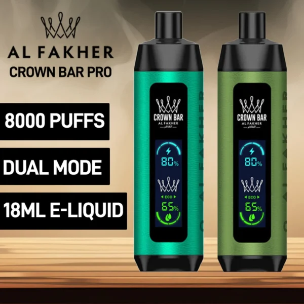 Al Fakher Crown Bar Big Cloud 8000 Pro Dual Mode Full Screen Low Nicotină Reîncărcabil Vapes Pen vrac Cumpărați cu ridicata - Stoc de depozit european - JumpVape - 1