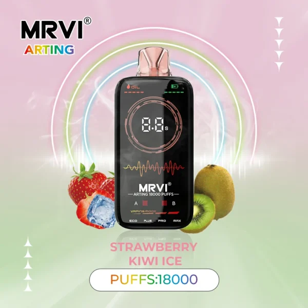 MRVI Arting 18000 Puffs Полноэкранный дисплей с двойной сеткой 2% 5% Перезаряжаемая одноразовая ручка для электронных сигарет с низким содержанием никотина. Купить оптом - JumpVape - 10