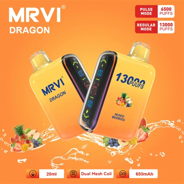 MRVI Dragon 13000 Puffs kahevõrguga digitaalne ekraan 2% 5% Madala nikotiinisisaldusega laetav ühekordne Vapes Pen hulgiost hulgimüük - JumpVape - 10