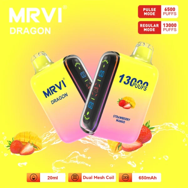 MRVI Dragon 13000 Puffs kahevõrguga digitaalne ekraan 2% 5% Madala nikotiinisisaldusega laetav ühekordne Vapes Pen hulgiost hulgimüük - JumpVape - 11