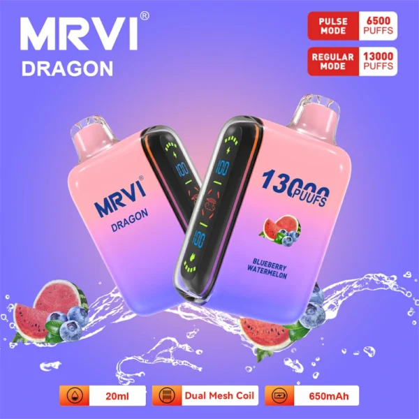 MRVI Dragon 13000 Puffs kahevõrguga digitaalne ekraan 2% 5% Madala nikotiinisisaldusega laetav ühekordselt kasutatav Vapes pliiats hulgi - JumpVape - 2