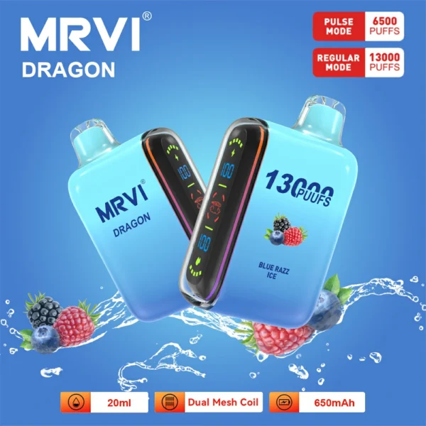 MRVI Dragon 13000 Puffs kahevõrguga digitaalne ekraan 2% 5% Madala nikotiinisisaldusega laetav ühekordne Vapes Pen hulgiost hulgimüük – JumpVape – 4