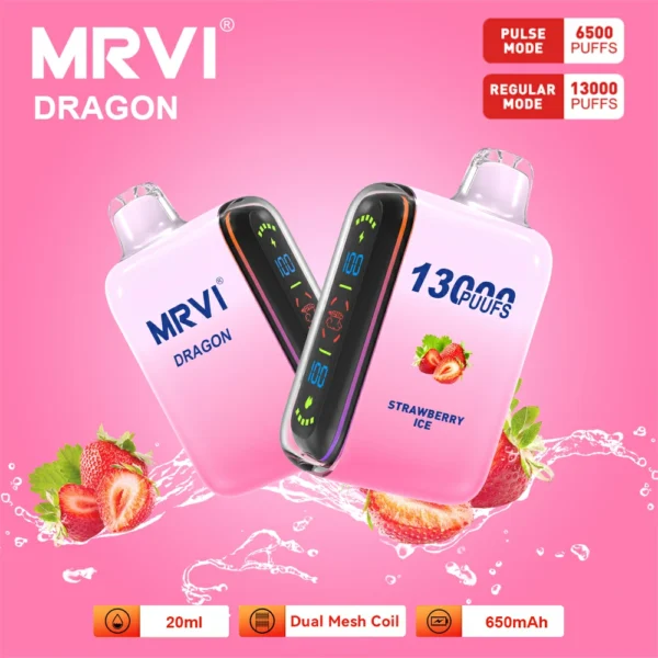 MRVI Dragon 13000 Puffs kahevõrguga digitaalne ekraan 2% 5% Madala nikotiinisisaldusega taaslaetav ühekordne Vapes Pen hulgiost hulgimüük - JumpVape - 5