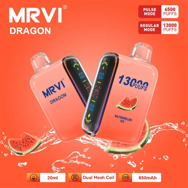 MRVI Dragon 13000 Puffs kahevõrguga digitaalne ekraan 2% 5% Madala nikotiinisisaldusega laetav ühekordselt kasutatav Vapes Pen hulgimüük - JumpVape - 6