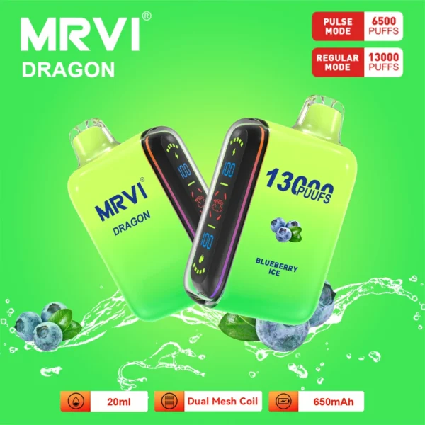 MRVI Dragon 13000 Puffs kahevõrguga digitaalne ekraan 2% 5% Madala nikotiinisisaldusega laetav ühekordne Vapes Pen hulgiost hulgimüük - JumpVape - 8