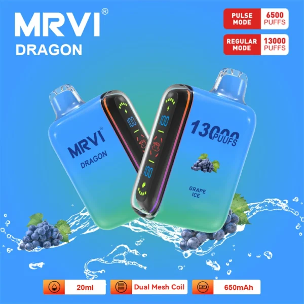 MRVI Dragon 13000 Puffs kahevõrguga digitaalne ekraan 2% 5% Madala nikotiinisisaldusega laetav ühekordne Vapes Pen hulgiost hulgimüük - JumpVape - 9