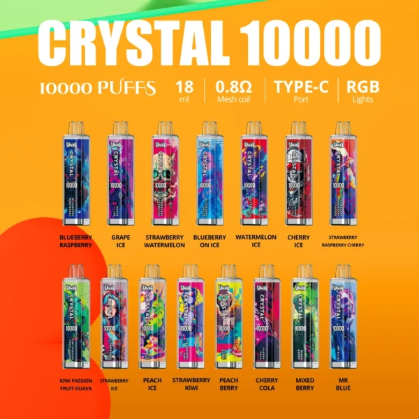 Uwin Crystal 10000 puffs 0% 2% 3% 5% Nizko nikotinsko polnilno pero za enkratno uporabo Vapes Pen na debelo Nakup na debelo - JumpVape - 1