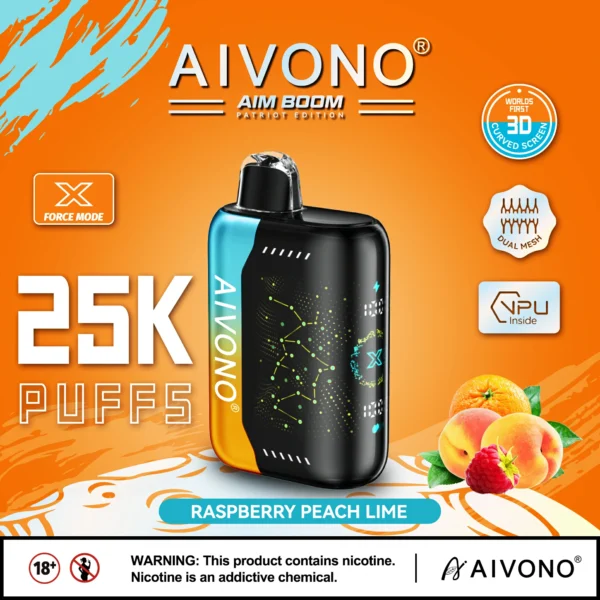 AIVONO AIM BOOM 25000 pihustiga kahevõrguga digitaalne ekraan 0% 2% 3% 5% Madala nikotiinisisaldusega laetav ühekordne Vapes pliiats hulgimüük - JumpVape - 3