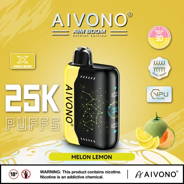 AIVONO AIM BOOM 25000 pihustiga kahevõrguga digitaalne ekraan 0% 2% 3% 5% Madala nikotiinisisaldusega laetav ühekordne Vapes pliiats hulgimüük - JumpVape - 5