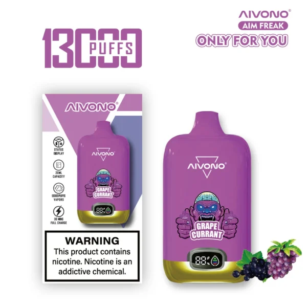 AIVONO AIM FREAK 13000 Puffs Dijital Ekran 0% 2% 3% 5% Düşük Nikotinli Şarj Edilebilir Tek Kullanımlık Vapes Kalem Toplu Toptan Satın Al - JumpVape - 6