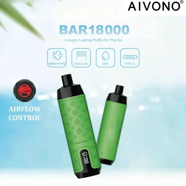 AIVONO Deluxe Bar 18000 Puffs Кальян с цифровым экраном 0% 2% 3% 5% Перезаряжаемые одноразовые ручки для электронных сигарет с низким содержанием никотина Купить оптом - JumpVape - 1