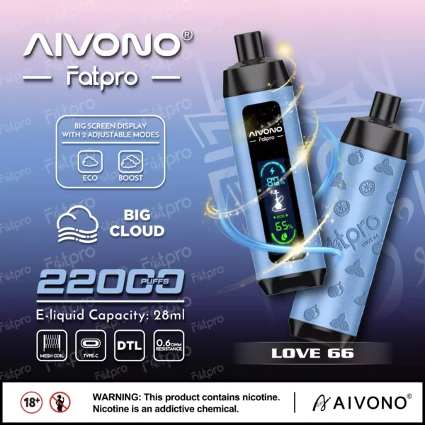 AIVONO Fatpro 22000 Puff Narghilè Schermo digitale 0% 2% 3% 5% Penna per vaporizzatori usa e getta ricaricabile a basso contenuto di nicotina all'ingrosso Acquista all'ingrosso - JumpVape - 4