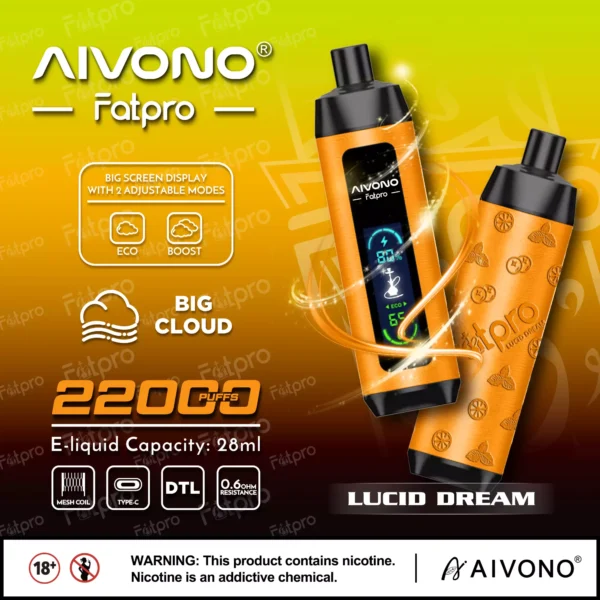 AIVONO Fatpro 22000 Puff Narghilè Schermo digitale 0% 2% 3% 5% Penna per vapori usa e getta ricaricabile a basso contenuto di nicotina all'ingrosso Acquista all'ingrosso - JumpVape - 5