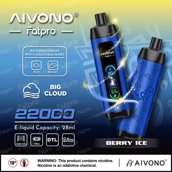 AIVONO Fatpro 22000 Puffs Narghilè Schermo digitale 0% 2% 3% 5% Penna per vapori usa e getta ricaricabile a basso contenuto di nicotina all'ingrosso Acquista all'ingrosso - JumpVape - 10