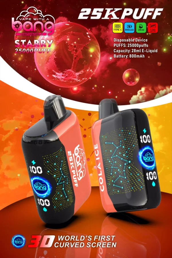 Bang Starry 25000 Puffs 3D Curved Screen 0% 2% 3% 5% Low Nicotine Rechargeable Disposable Vapes Pen Bulk Buy Wholesale - JumpVape - 9