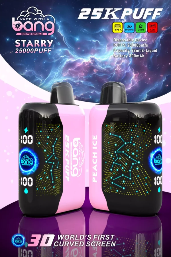 Bang Starry 25000 Puffs 3D Curved Screen 0% 2% 3% 5% Low Nicotine Rechargeable Disposable Vapes Pen Bulk Buy Wholesale - JumpVape - 16