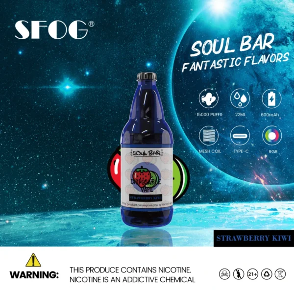 SFOG SOUL BAR 15000 Puffs RGB 5% Nízke nikotínové dobíjacie jednorazové vapes pero hromadne kúpiť veľkoobchod - JumpVape - 3