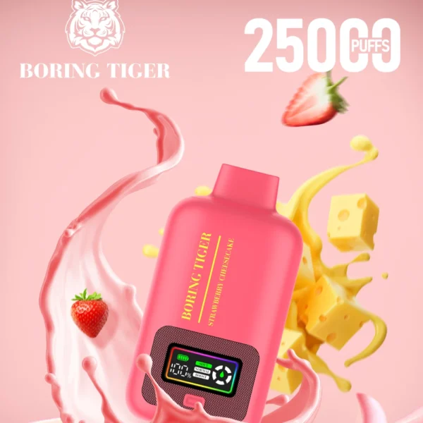 VASY Boring Tiger 25000 Puffs Digital Screen 4 Mesh Coil 50mg Low Nicotine Rechargeable Disposable Vapes Pen Bulk Buy Wholesale - JumpVape - 1